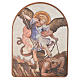 Druckbild auf Holz Heiliger Michael 15x20 cm s1