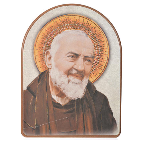 Druckbild auf Holz Heiliger Pius 15x20 cm 1