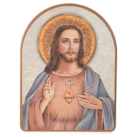 Druckbild auf Holz Heiliges Herz Jesu 15x20 cm