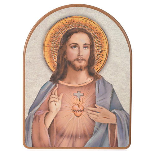 Druckbild auf Holz Heiliges Herz Jesu 15x20 cm 1
