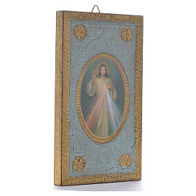 Druckbild auf Holz Göttliche Barmherzigkeit 12,5x7,5 cm