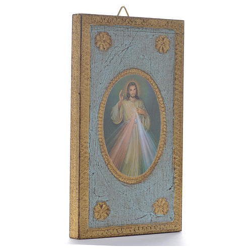 Druckbild auf Holz Göttliche Barmherzigkeit 12,5x7,5 cm 2