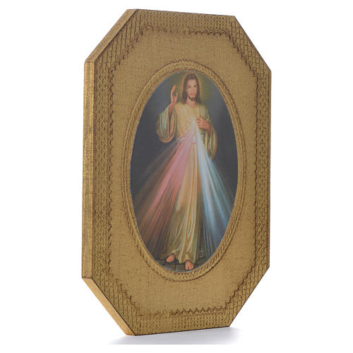 Divine Mercy shaped print on wood 19x14cm 2