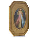 Divine Mercy shaped print on wood 19x14cm s2