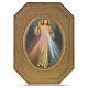 Divine Mercy shaped print on wood 19x14cm s1