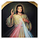Impression sur bois ogive feuille d'or Christ Miséricordieux 99x69 cm s2