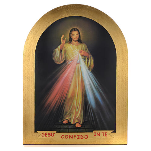 Divine Mercy gold leave woodcut 120x90 cm 1