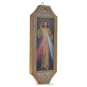 Tábua moldada em madeira Divina Misericórdia 18,5x7,5 cm