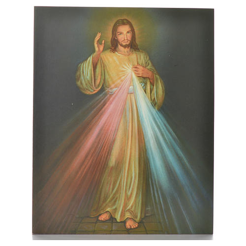 Divine Mercy print on wood 25x20cm 1