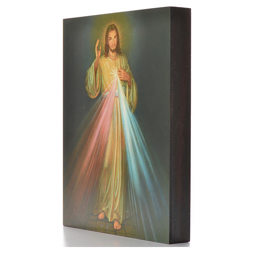 Divine Mercy print on wood 25x20cm 2