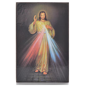 Obraz deska drewniana czarna Jezus Miłosierny 15 X 10cm