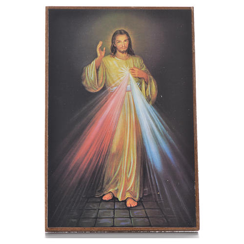 Barmherziger Jesus Bild mit Unterlager 15x10cm 1