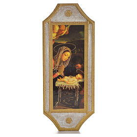 Tábua moldada 18,5x7,5 cm Adoração do Menino Jesus