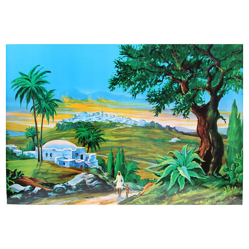 Hintergrund für DIY-Krippe arabische Landschaft 100x68 cm aus Holz 1