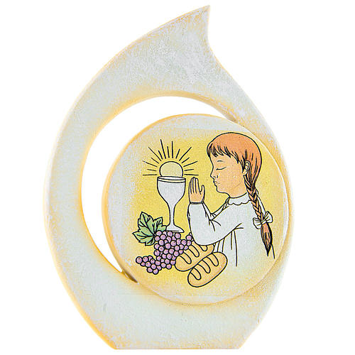 Painting Girl First Communion drop shaped 11cm 1