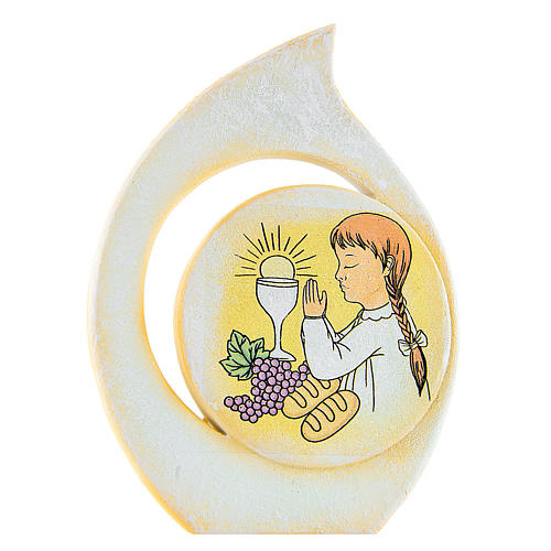 Painting Girl First Communion drop shaped 8cm 1