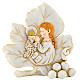 Painting Girl First Communion leaf shaped 11cm s1