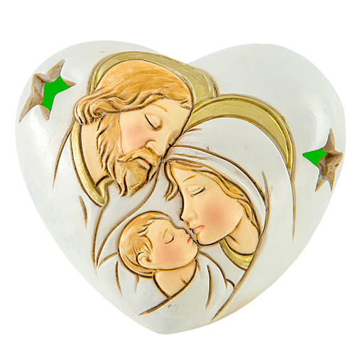 Heart with LED Holy Family 7cm 1
