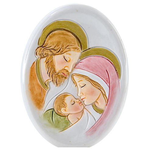 Painting Holy Family oval shaped 8cm 1