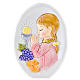 Painting Girl First Communion oval shaped 8cm s1