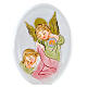 Painting Guardian Angel oval shaped 8cm s1