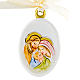 Pendant Holy Family oval shaped 6cm s1
