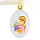 Pendant Girl First Communion oval shaped 6cm s1