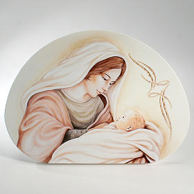 Ricordino Nascita Quadretto Semiovale Maternità 10,5X15 cm