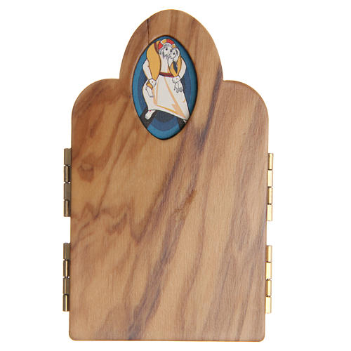 STOCK tryptych with image of the Jubilee of Mercy in olive wood 4