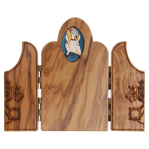 STOCK tryptych with image of the Jubilee of Mercy in olive wood 2