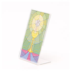 Cuadros, estampas y manuscritos iluminados: Cuadro con Base Pléxiglass de Mesa con Cáliz 12 x 7 cm Cuadros, estampas y manuscritos iluminados: Cuadro con Base Pléxiglass de Mesa con Cáliz 12 x 7 cm