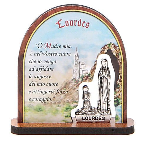 STOCK Small painting Lourdes Apparition arch 7cm ITALIAN 1