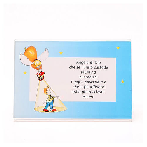 Bild aus Plexiglas mit Motiv und Gebet Engel Gottes, 10x15,3 cm 1