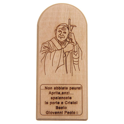 Obrazek Jan Paweł II drewno oliwne 8,5x3,5cm 1