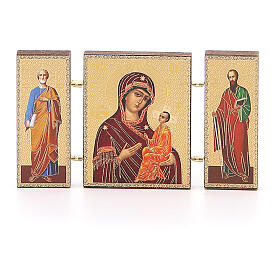 Triptychon aus Holz russische Feodorovskaya-Ikone, 9,5x5,5 cm
