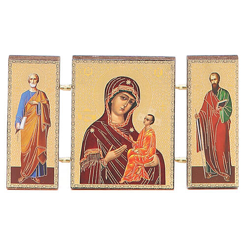 Triptychon aus Holz russische Feodorovskaya-Ikone, 9,5x5,5 cm 4
