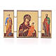 Tríptico russo madeira aplicação Mãe de Deus de Feodor 9,5x5,5 cm s1
