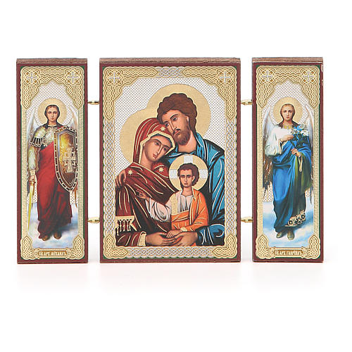 Triptych Russia Holy Family application 13x8cm 4