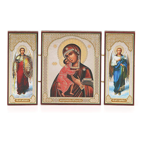 Triptychon aus Holz russische Feodorovskaya-Ikone, 21x12 cm 4