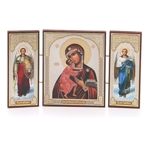 Triptych Russia wood Feodorovskaya 21x12cm 1