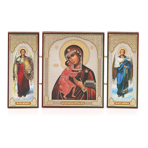 Triptych Russia wood Feodorovskaya 21x12cm 4