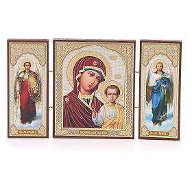 Triptych Russia wood Resurrection 21x12cm