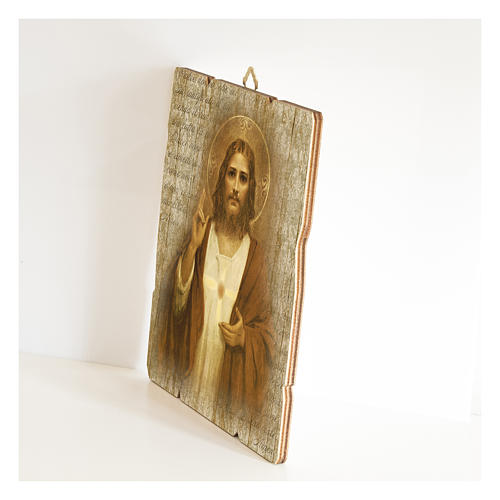 The Sacred Heart of Jesus painting in moulded wood 2
