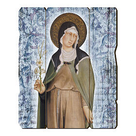 Bild aus Holz Klara von Assisi