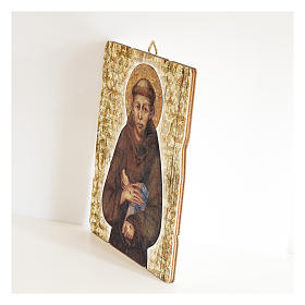 Saint Francis of Assisi painting in moulded wood