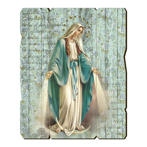Bild aus Holz retro Madonna Miracolosa 1