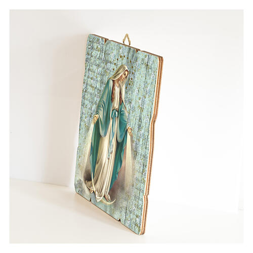 Bild aus Holz retro Madonna Miracolosa 2