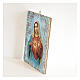 Bild aus Holz retro Jungfrau Maria mit Herz s2