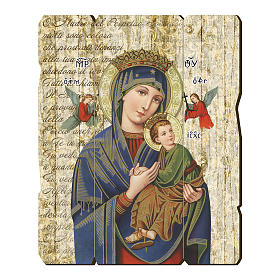 Our Lady of Perpetual Help painting in moulded wood with hook on the back