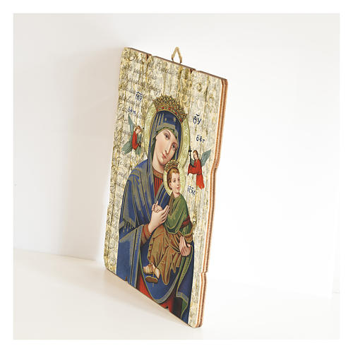 Quadro legno sagomato gancio retro Madonna Perpetuo Soccorso 2